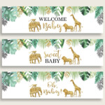 Gold Green Water Bottle Labels Printable Jungle Water Bottle Wraps