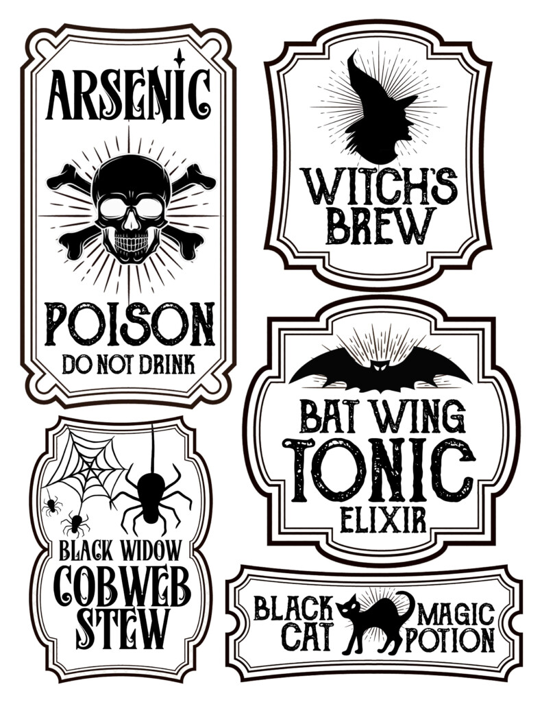 Halloween Bottle Labels Free Printables Potions Labels Cr ations 