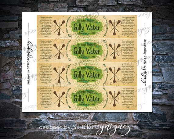 Harry Potter Gilly Water Printable Water Bottle Labels Madame