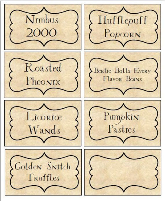 Harry Potter Inspired Food Labels Harry Potter Candy Harry Potter 