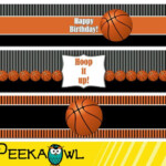 Instant Download Basketball Water Bottle Labels By PeekaOwl