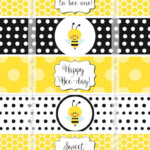 Instant Download Bumble Bee Water Bottle Labels In 2020 Bottle Labels