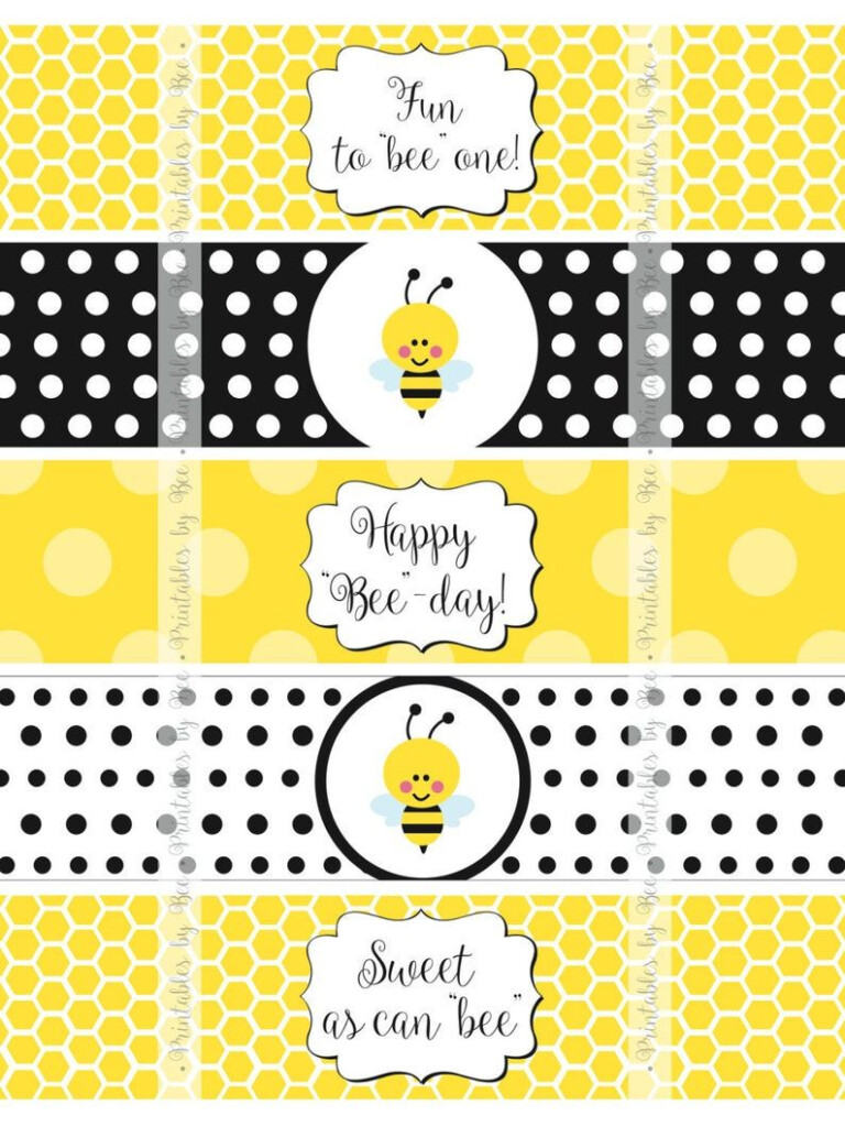 Instant Download Bumble Bee Water Bottle Labels In 2020 Bottle Labels 
