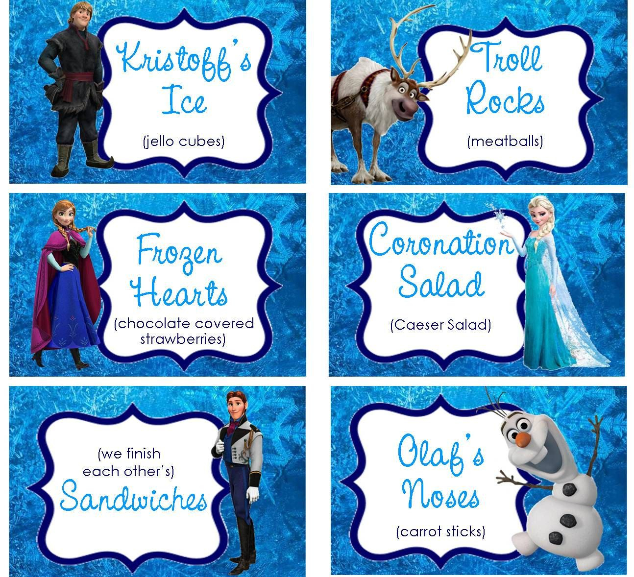 INSTANT DOWNLOAD Food Labels Disney Frozen Birthday By PartyMyWay 5 