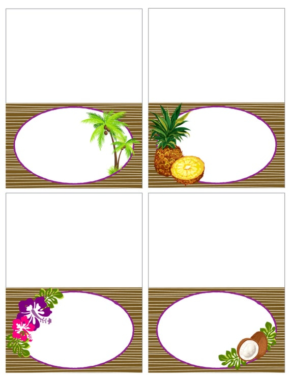 Items Similar To Printable Vintage Hawaiian Luau Food Labels PDF 
