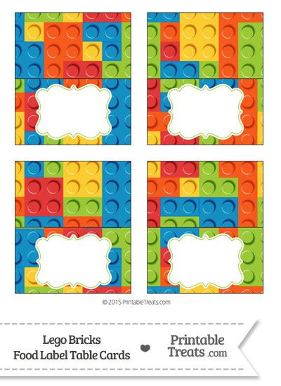 Lego Bricks Food Labels From PrintableTreats Lego Themed Party 