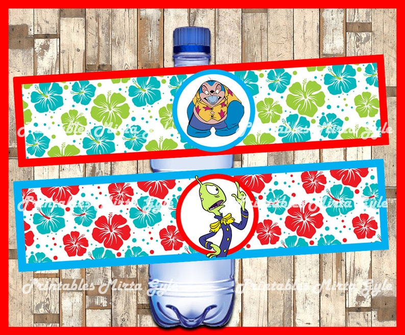 Lilo And Stitch Water Bottle Label Printable Lilo And Stitch Etsy