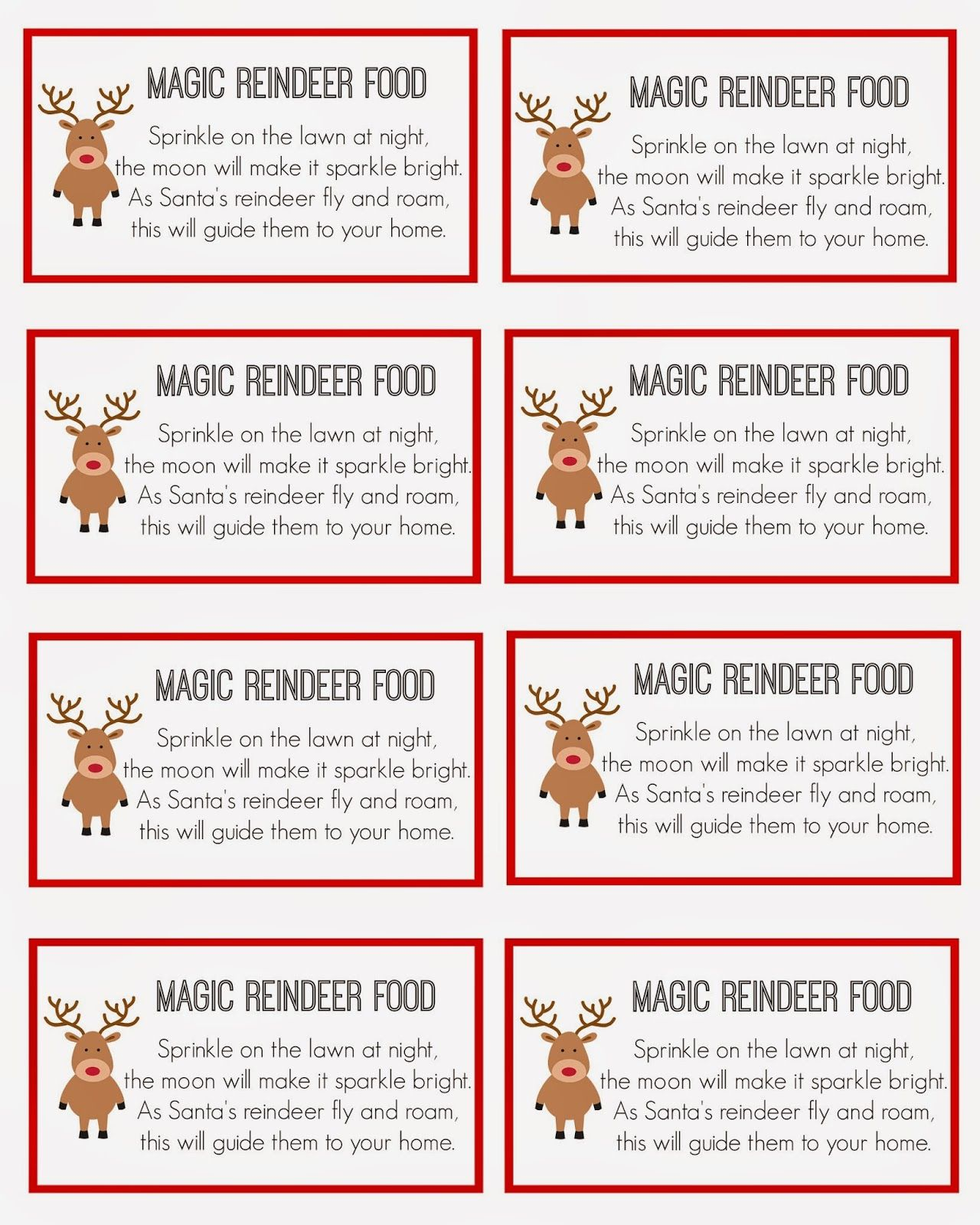 Magic Reindeer Food Reindeer Food Label Magic Reindeer Food 