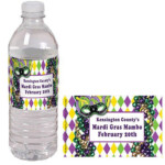Mardi Gras Night Water Bottle Label Mardi Gras Party Supplies Mardi
