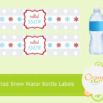Melted Snow Water Bottle Labels Snowflake Water Bottle Wraps
