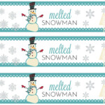Melted Snowman Water Bottle Labels FREE Printables Practical Frugality