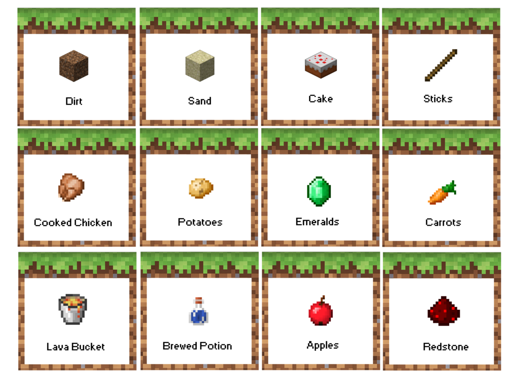 Minecraft Birthday Party Food Labels Free Printable Now With Apples 