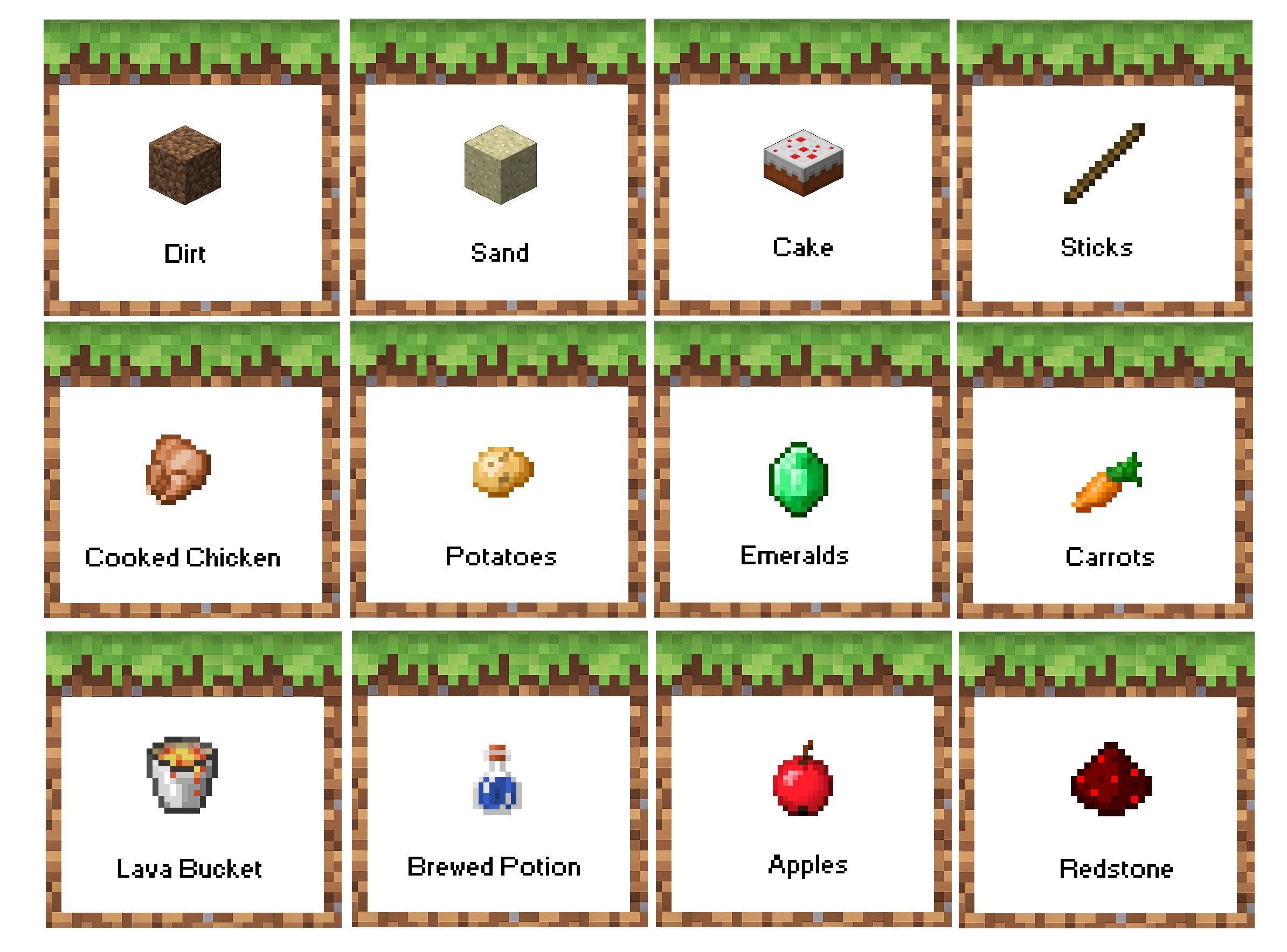 Minecraft Birthday Party Food Labels Free Printable Now With Apples 