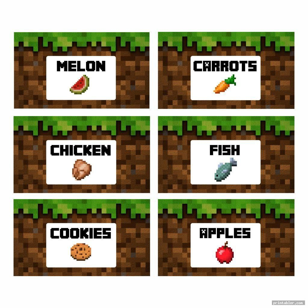 Minecraft Food Printables Card Image Free Printabler Minecraft 