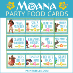 Moana Food Cards Free Snack Bar Sign Moana Birthday Party Theme