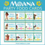 Moana Food Cards Free Snack Bar Sign Moana Party Moana Themed