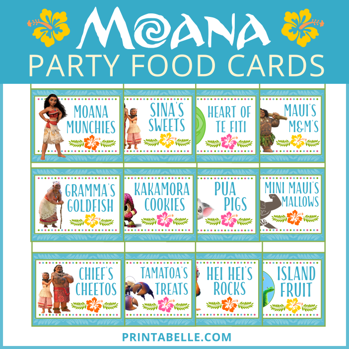 Moana Food Cards Free Snack Bar Sign Moana Party Moana Themed 