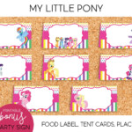 My Little Pony Food Label Tent Cards Place Cards Party Sign