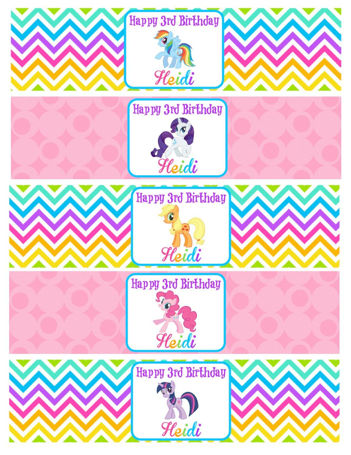 My Little Pony Water Bottle Labels Fiesta De Mi Peque o Pony Fiesta 