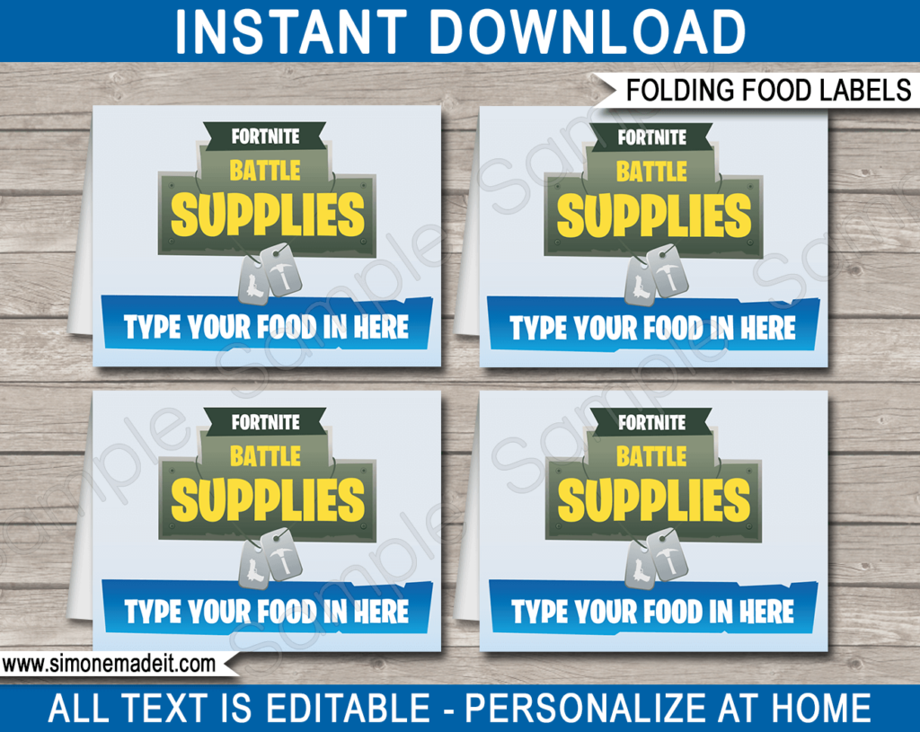 New Fortnite Birthday Party Printables Party Food Label Template 