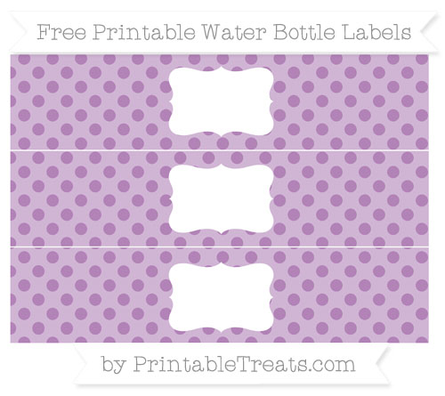 Pastel Light Plum Polka Dot DIY Water Bottle Labels Printable Treats