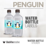 PENGUIN Water Bottle Labels Penguin Birthday Party Water Bottle