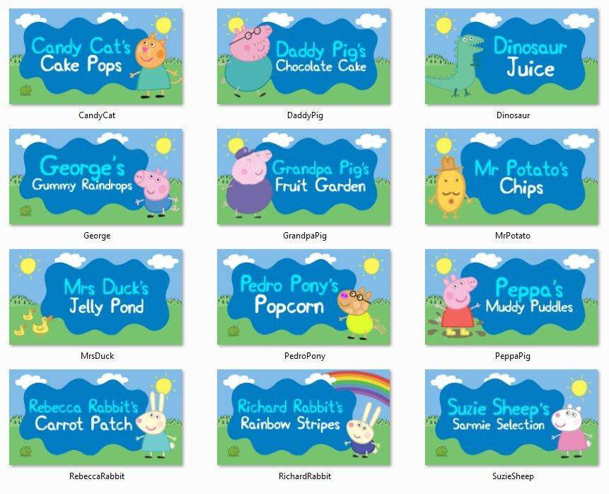 Peppa Pig Food Labels for A Boy Peppa Pig Birthday Party 