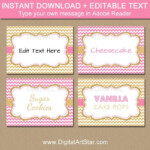 Pink And Gold Baby Shower Food Labels Pink Gold Candy Buffet Etsy In