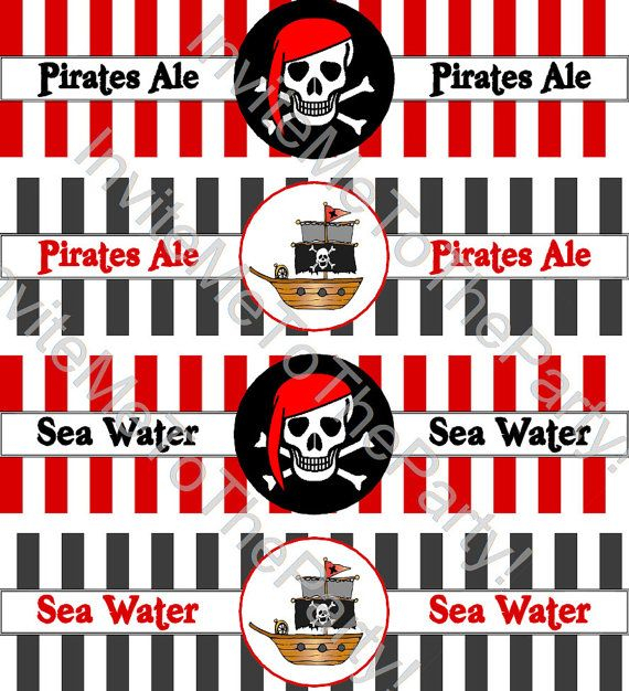 Pirate Printable Water Bottle Labels By InviteMeToTheParty On Etsy 7 