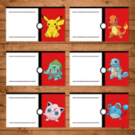 Pokemon Food Tent Labels Red White Pokemon Food Labels Anniversaire