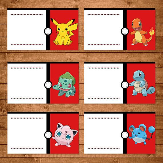 Pokemon Food Tent Labels Red White Pokemon Food Labels Anniversaire 