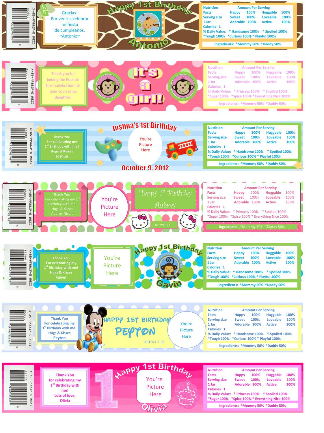 Printable Baby Food Jar Custom Labels 15 00 Via Etsy Baby Food