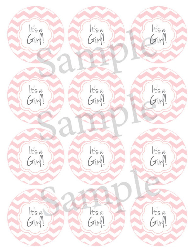 Printable Baby Shower Mason Jar Label PDF For Girl Chevron Etsy