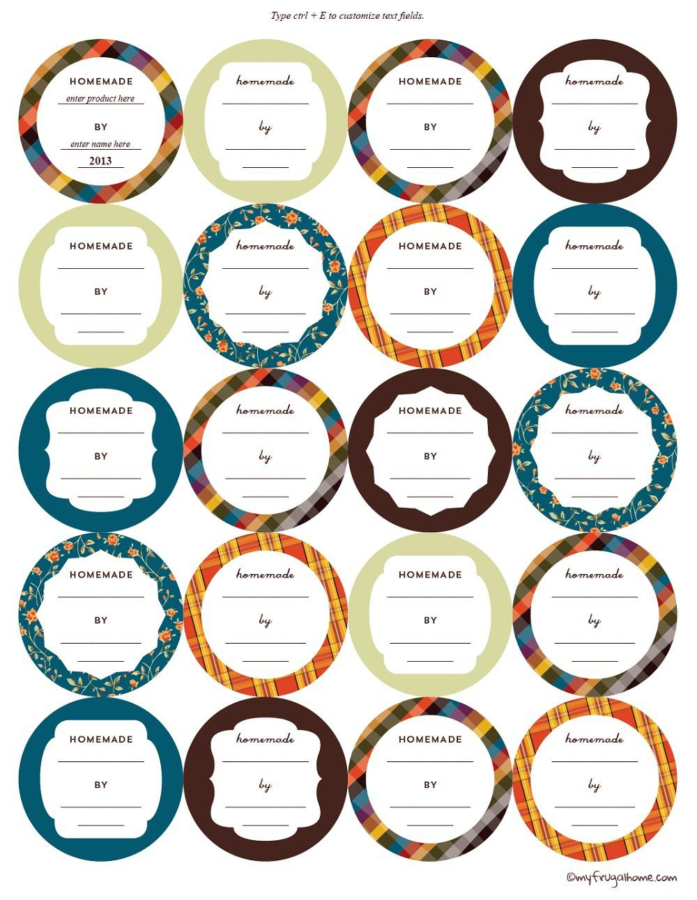 Printable Canning Jar Labels