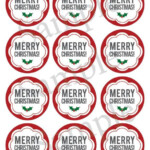 Printable Christmas Mason Jar Label Canning Jar Label Merry