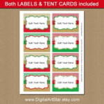 Printable EDITABLE Christmas Food Labels Red Green Gold Chevron Candy