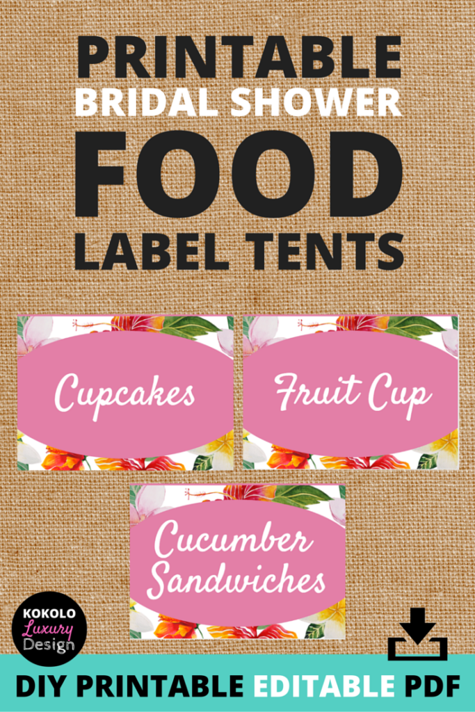 Printable Food Tent Labels For A Bridal Shower Imagine These Pink 