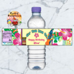 Printable Hawaiian Luau Water Bottle Label Luau Luau Theme Hawaiian