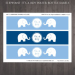 Printable It s A Boy Water Bottle Labels For An Elephant Baby Shower