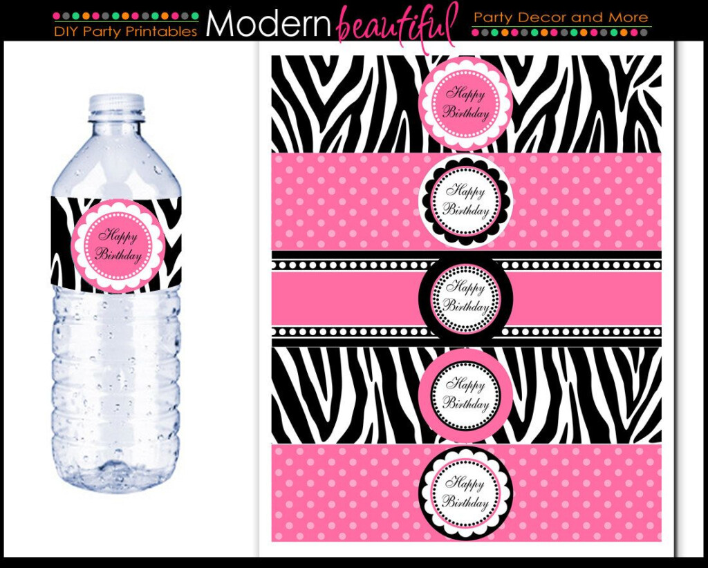 Printable Party Water Bottle Labels Black And By ModernBeautiful Baby 