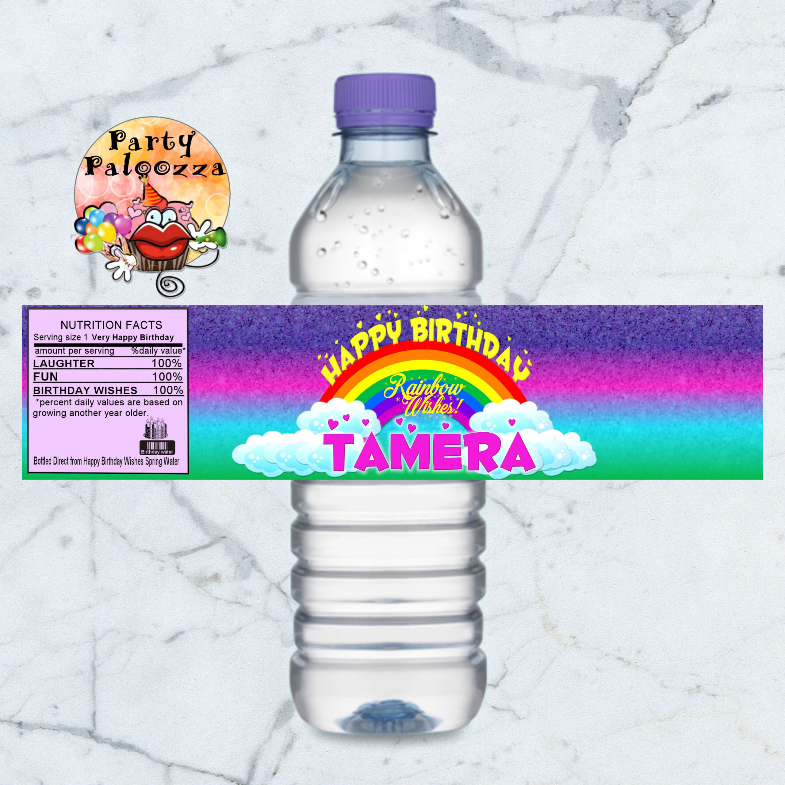 Printable Personalized Rainbow Water Bottle Label In 2020 Bottle 