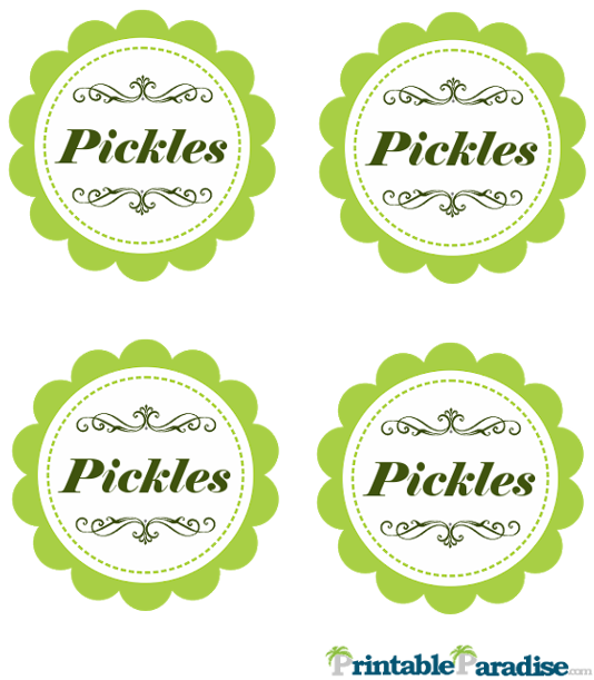 Printable Pickle Canning Jar Labels