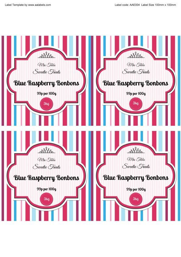 Printable Sweet Jar Labels Vibrant Candy Stripe Template Jar Labels 