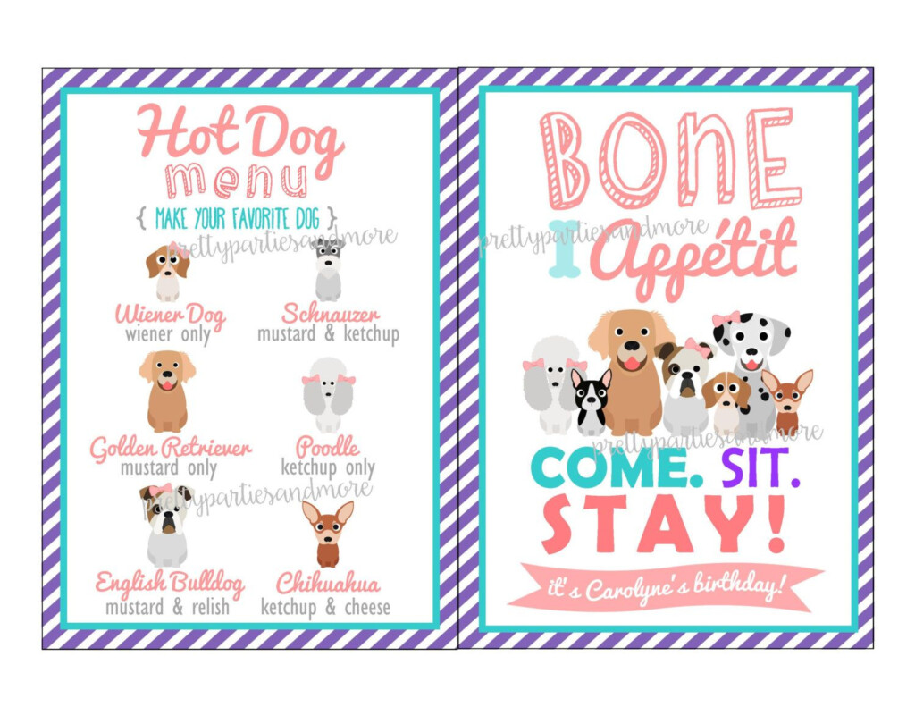 Puppy Party Printables Food Cards Adoption Certificates Puppy Party 