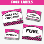 Racing Party Food Labels Printable Race Car Birthday Buffet Etsy