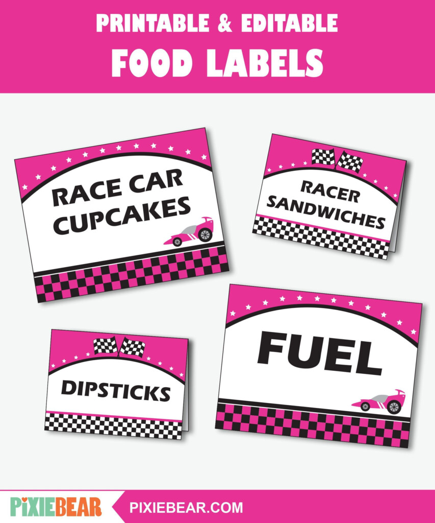 Racing Party Food Labels Printable Race Car Birthday Buffet Etsy 