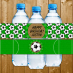 Soccer Party Water Bottle Label Printable Digital Download Birthday