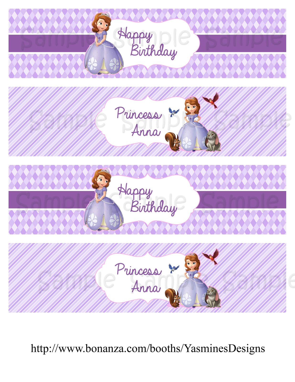 Sofia The First Water Bottle Labels And 50 Similar Items