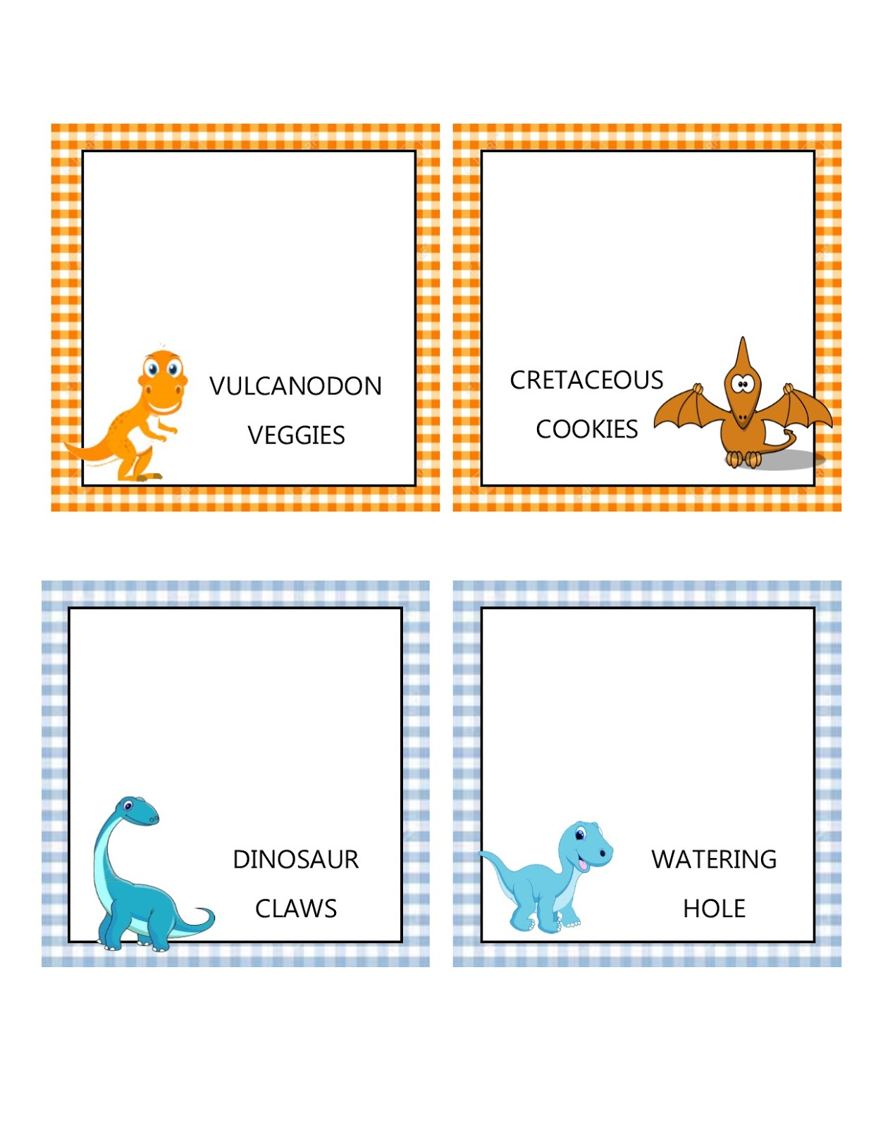 Southern Blue Celebrations FREE DINOSAUR FOOD TENT LABELS