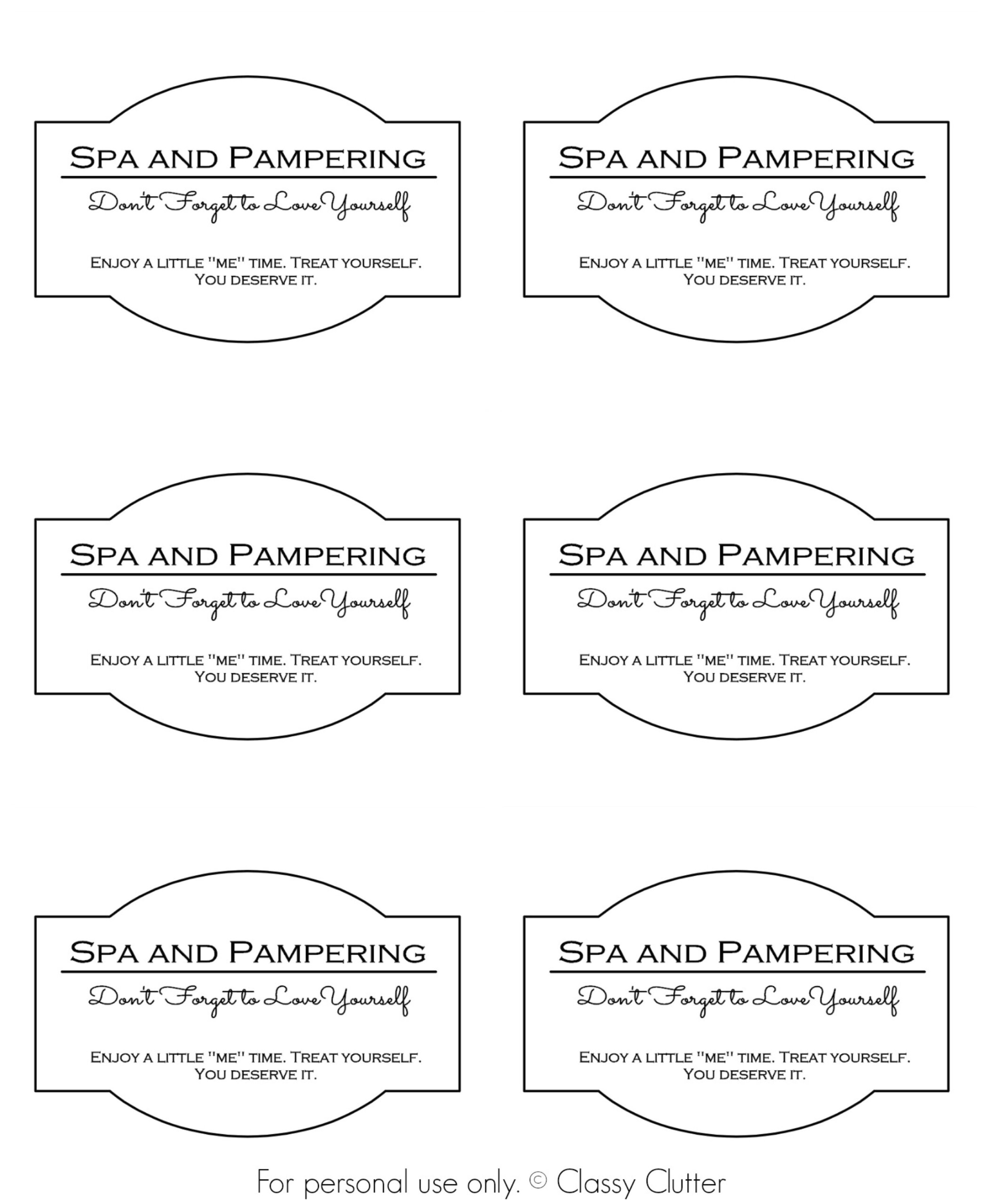 Spa And Pampering In A Jar Sugar Scrub Diy Printable Labels Spa In 